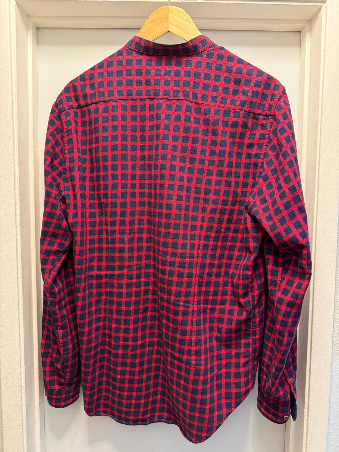 SMALL CHECKERED PLAID FLANNEL WITH MANDARIN COLLAR - Image 2