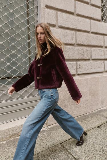 DOUBLE-FACED JACKET WITH TOGGLES - Burgundy by Zara - Image 2