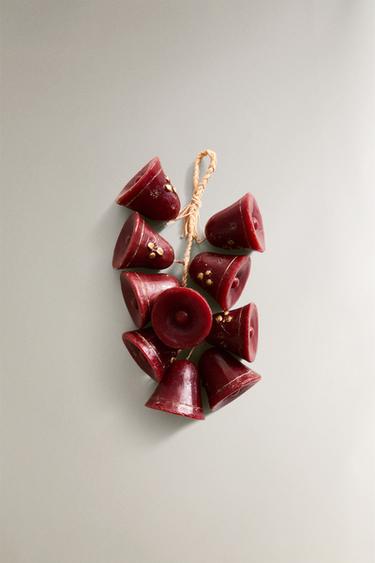 PACK OF CHRISTMAS BELL CASCADE CANDLES (PACK OF 10) - Red by Zara
