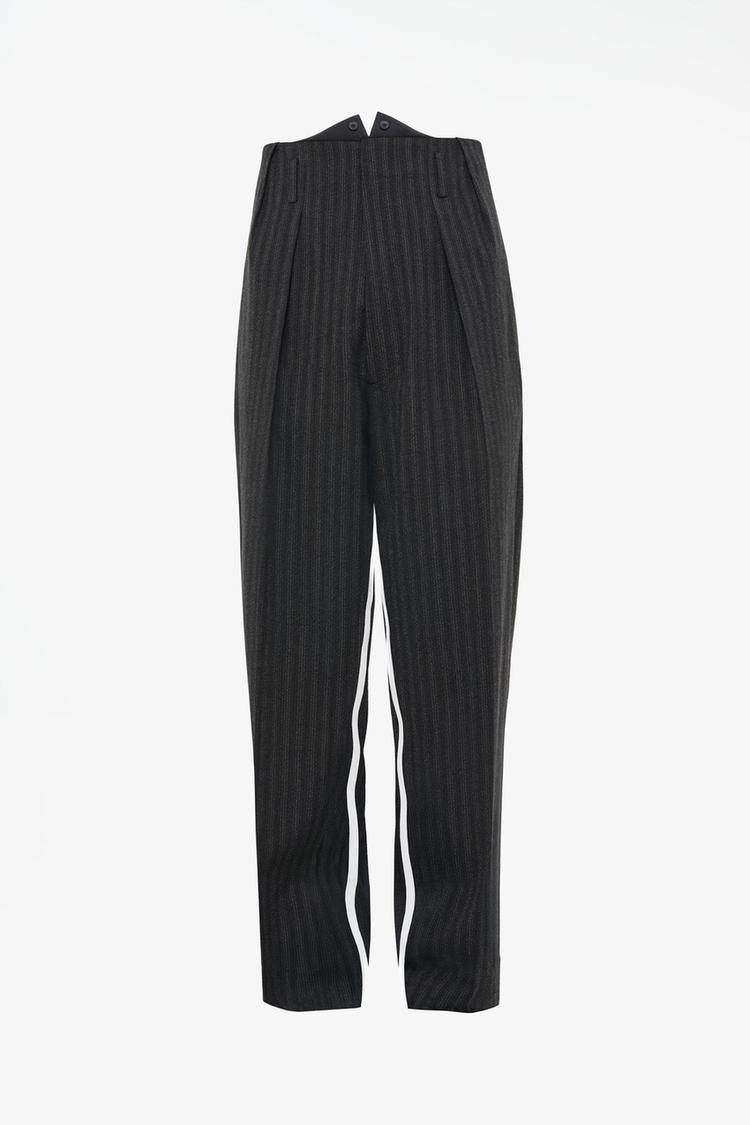 Pantalon banda contraste rayas 100 lana limited edition