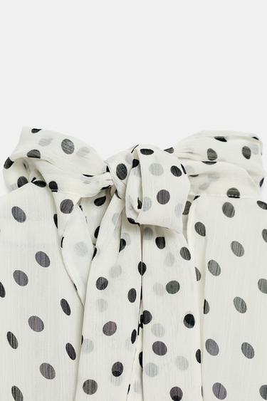 TOP DRAPÉ BALLON - Blanc / Noir de Zara - Image 6