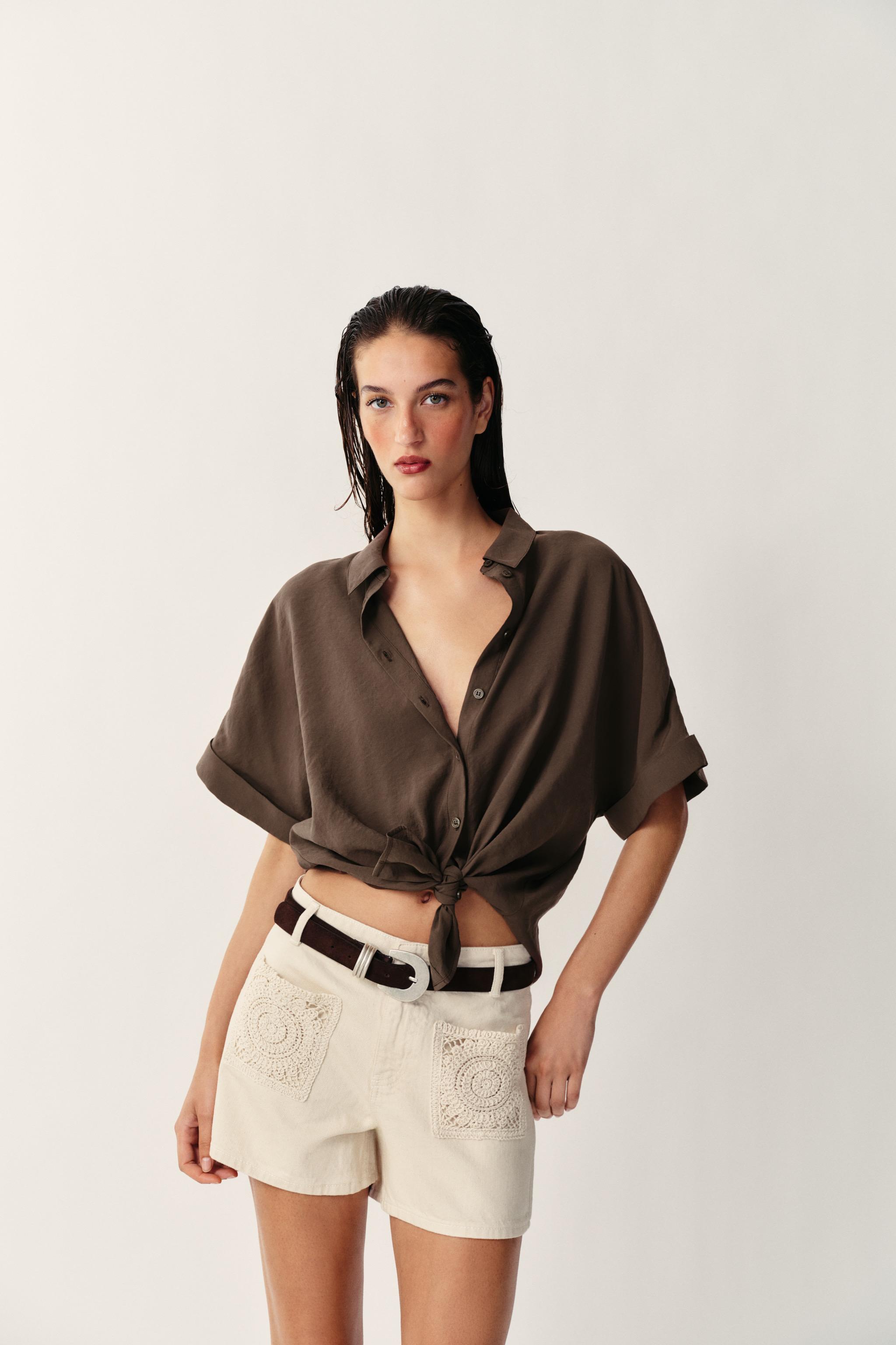 Z1975 CROCHET POCKET SHORTS — Ecru