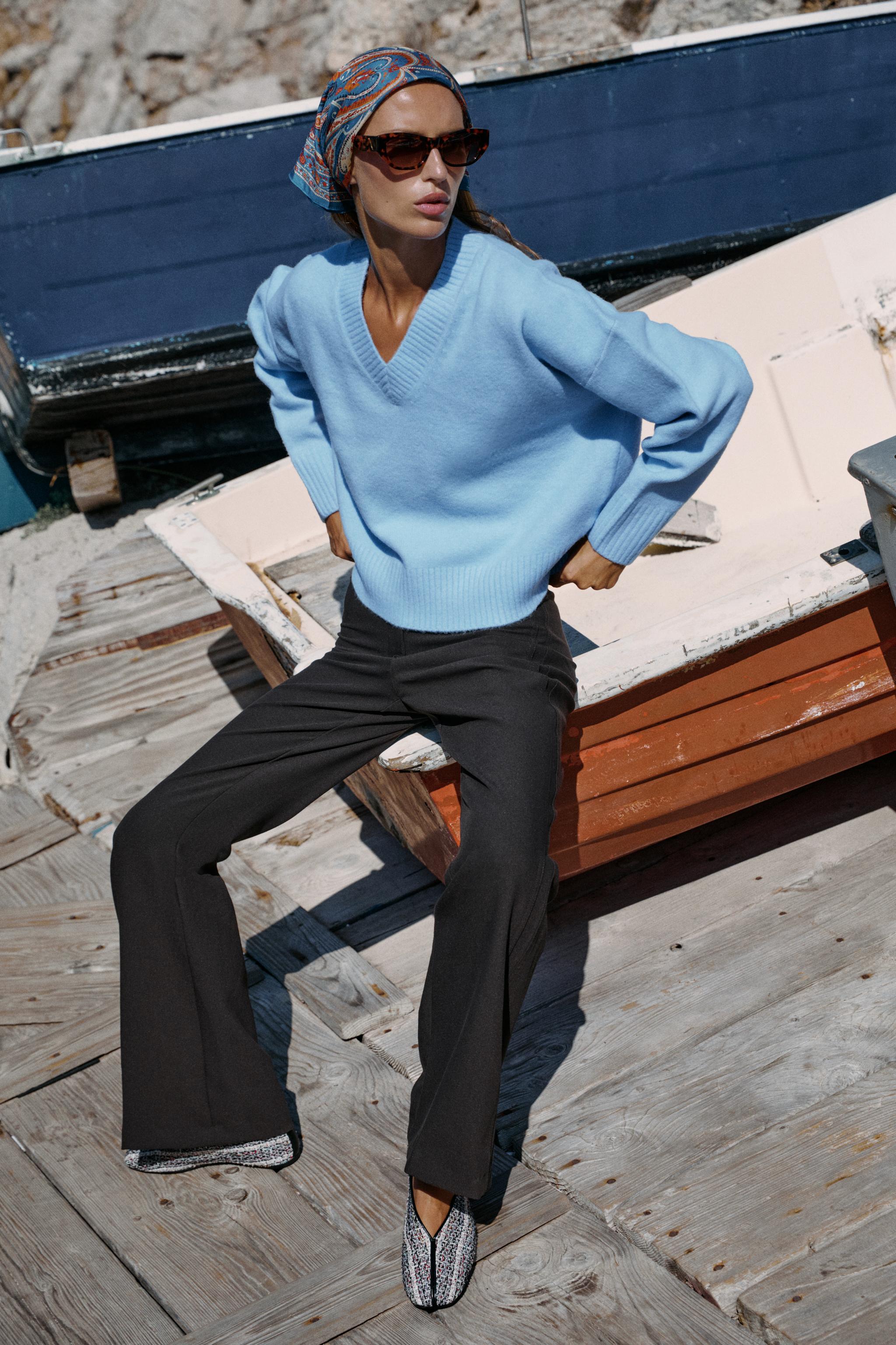 SOFT-KNIT JUMPER — Pastel blue