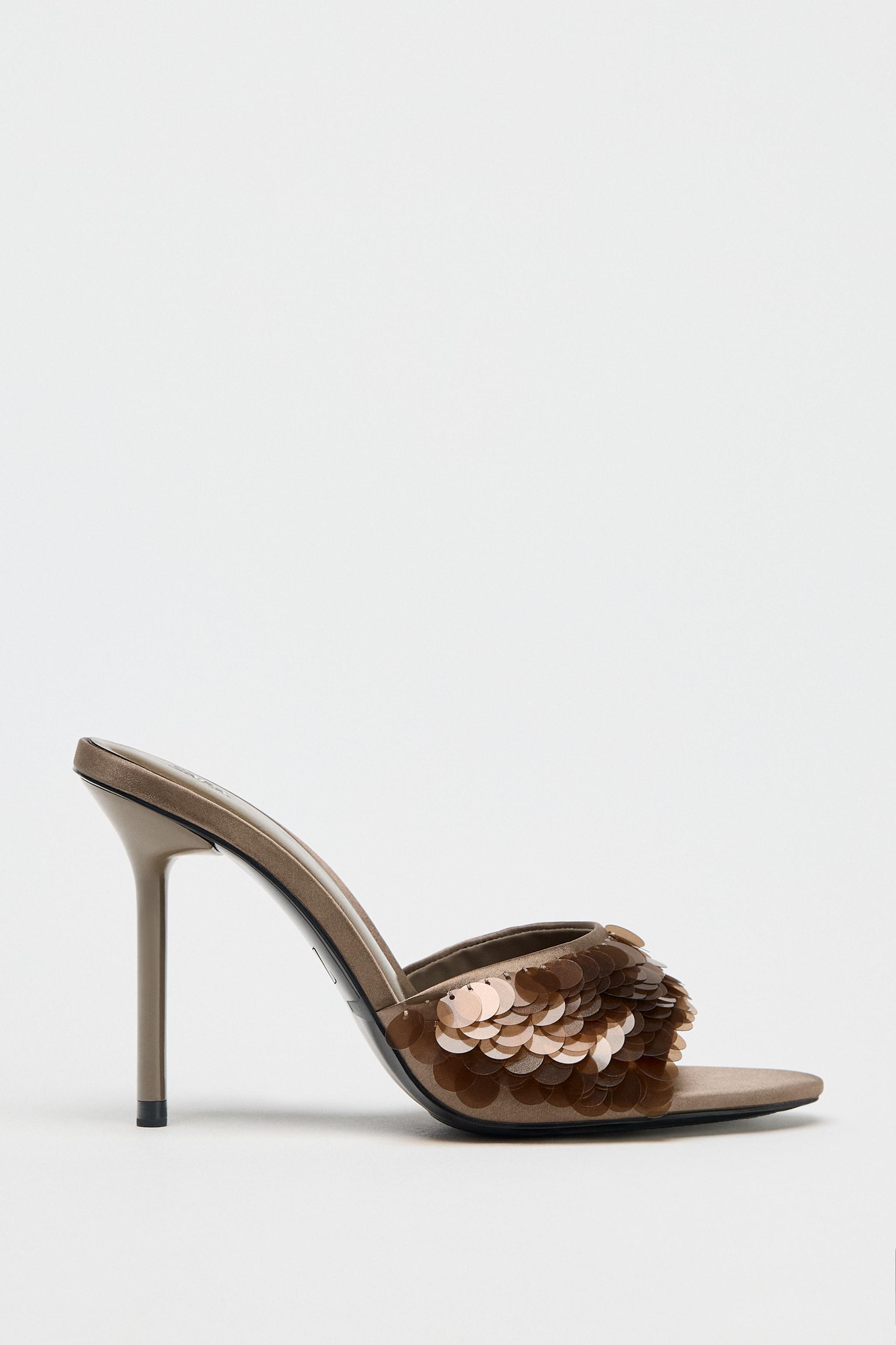 FANTASY SEQUIN SANDALS - Taupe Gray | ZARA United States