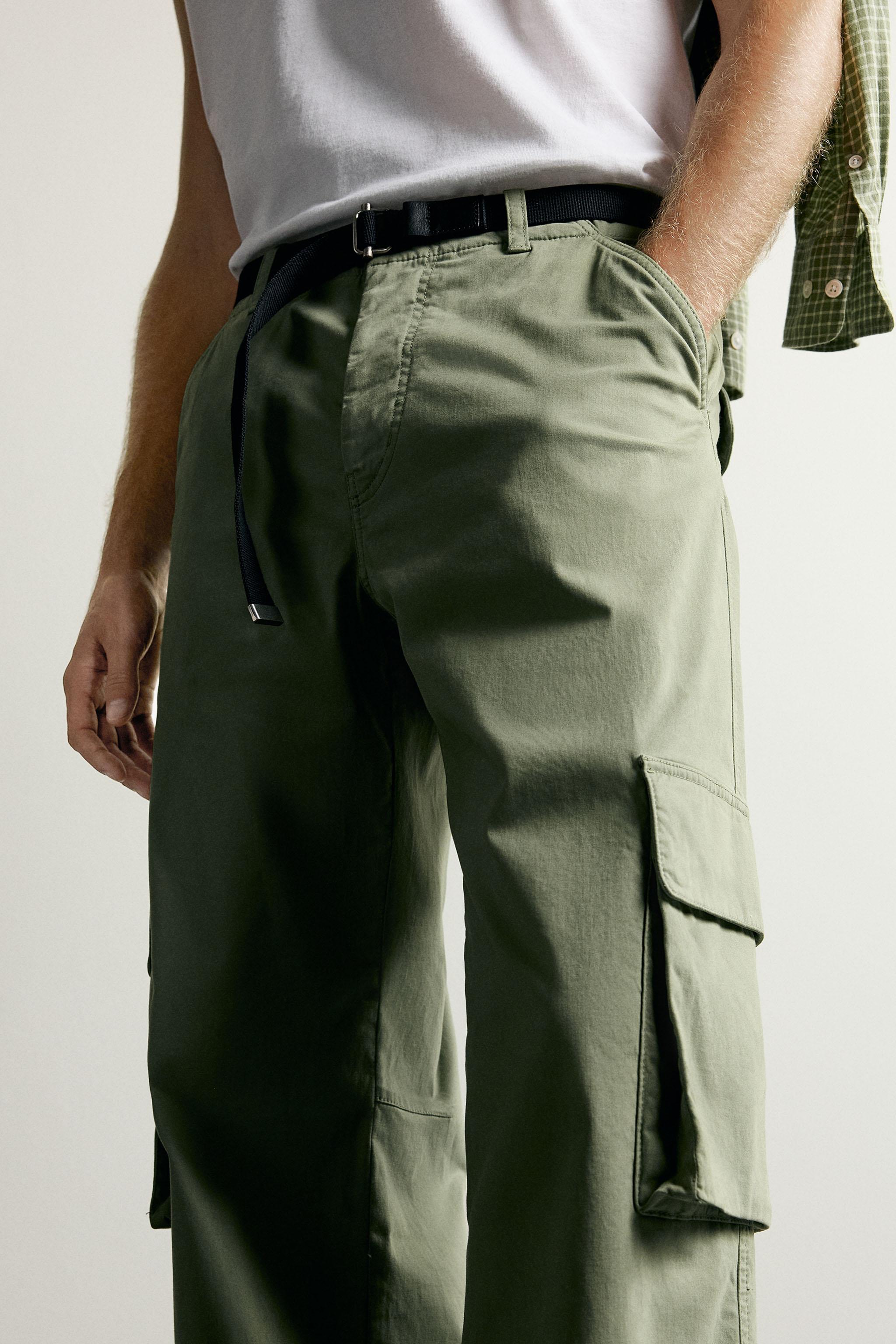 Мужские брюки Zara RELAXED FIT CARGO PANTS — фото 5