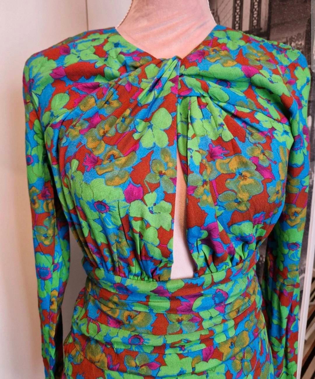 FLORAL PRINT DRAPED DRESS - Image 2