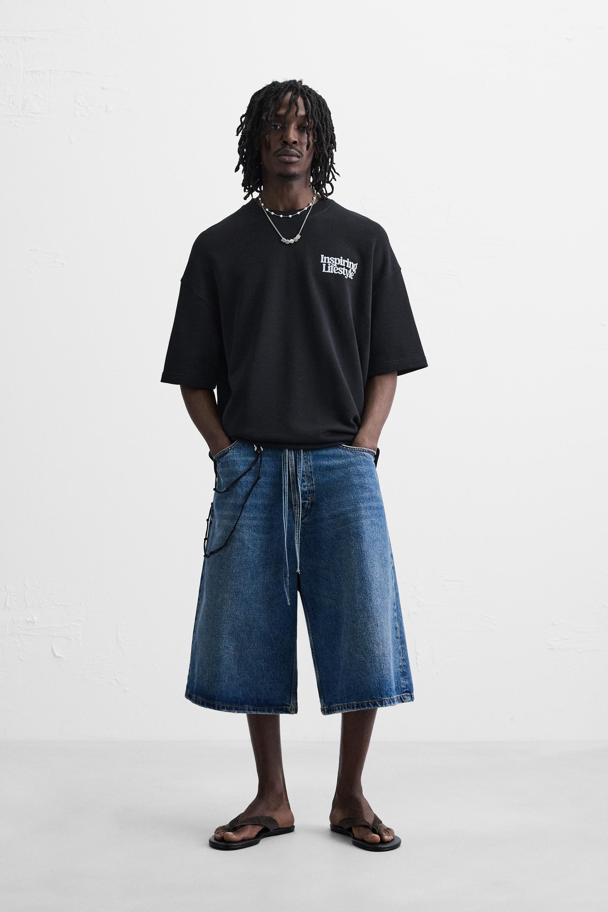 今ならほぼ即納！ グラフィックプリントスウェットシャツ - Japan ZARA | ブラック メンズウェア