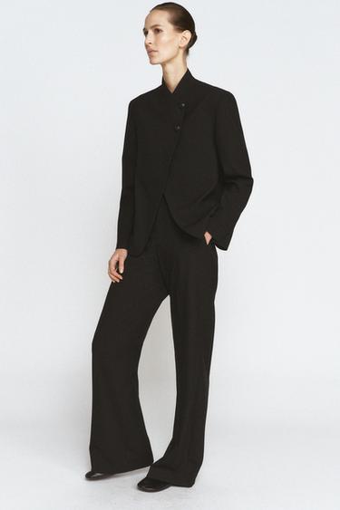 HIGH NECK BUTTONED BLAZER ZW COLLECTION - Black by Zara