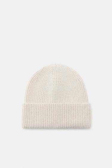 RIBBED KNIT BEANIE - Ecru by Zara