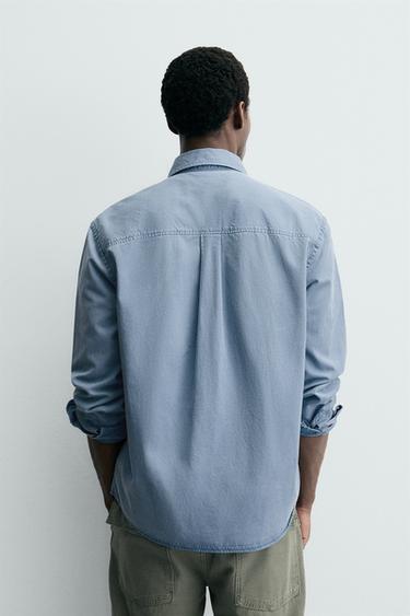 CHEMISE FLUIDE DÉLAVÉE - Bleu de Zara - Image 2