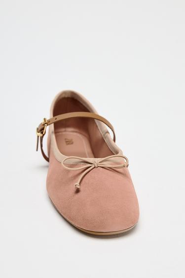 BALLERINES EN DAIM AVEC BRIDE - Rose de Zara - Image 3