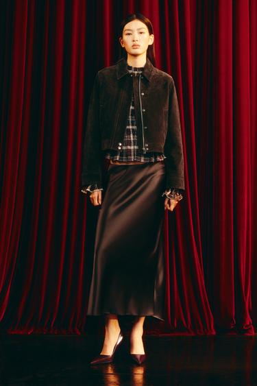 Zara 100% 麂皮外套 - 深棕色