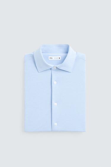 CHEMISE REGULAR FIT - Bleu ciel de Zara - Image 7