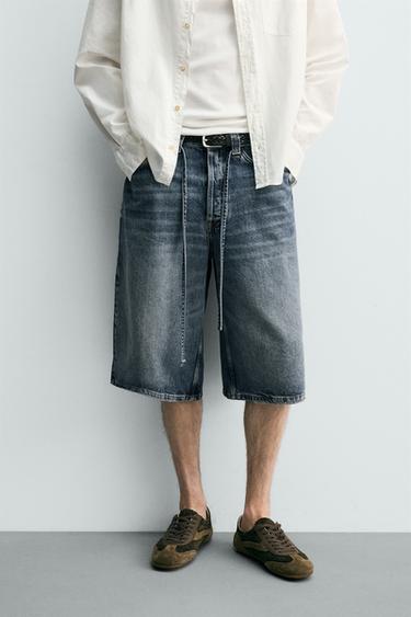 JORTS DENIM BAGGY FIT - Azul de Zara