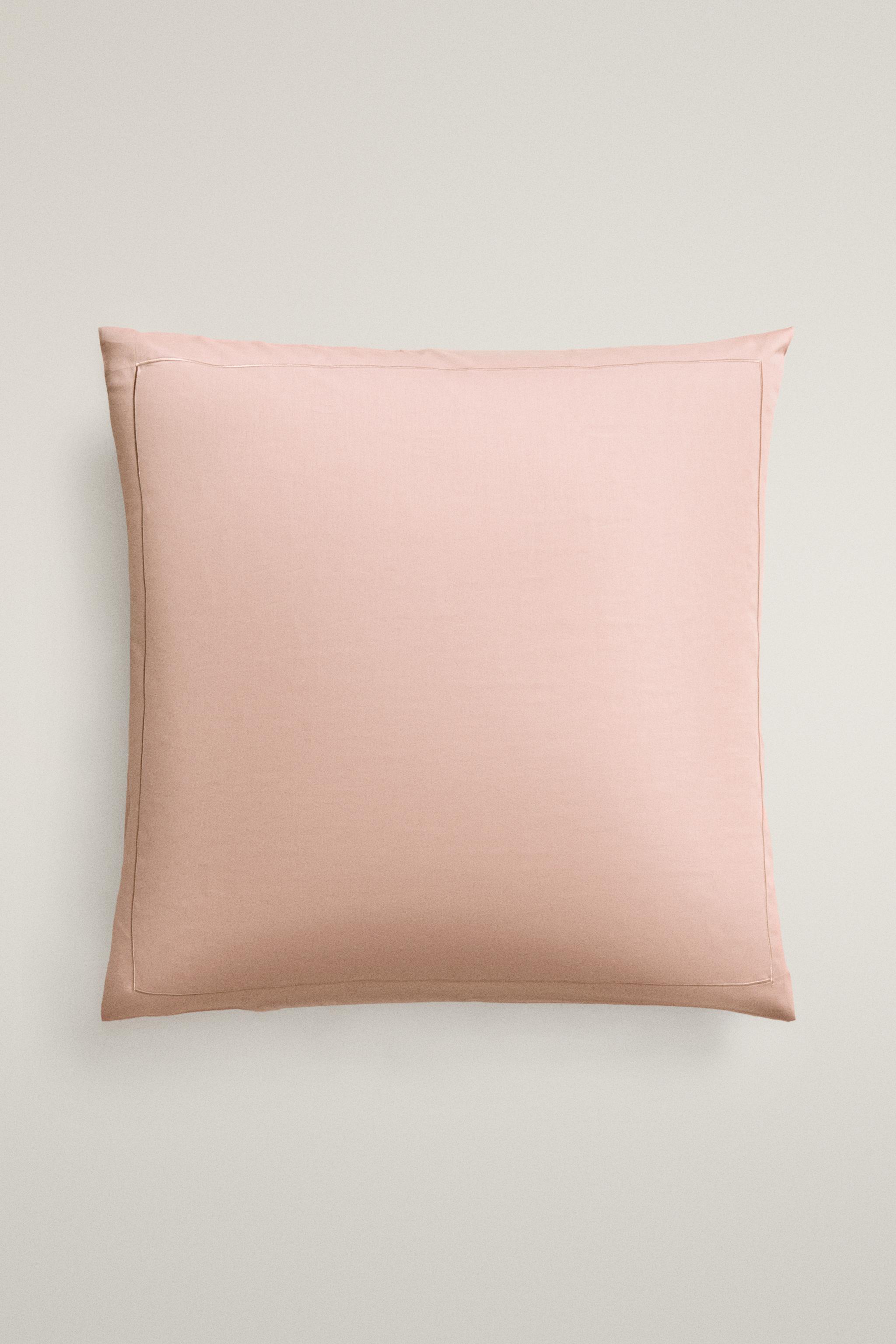 SATEEN PILLOWCASE WITH FESTOON DESIGN (300 THREAD COUNT) — Pale pink