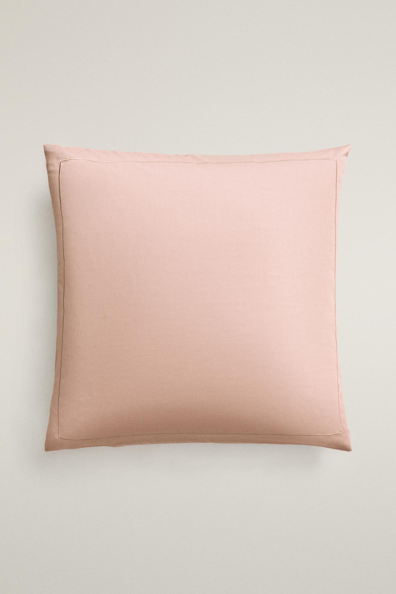 SATEEN PILLOWCASE WITH FESTOON DESIGN (300 THREAD COUNT) — Pale pink