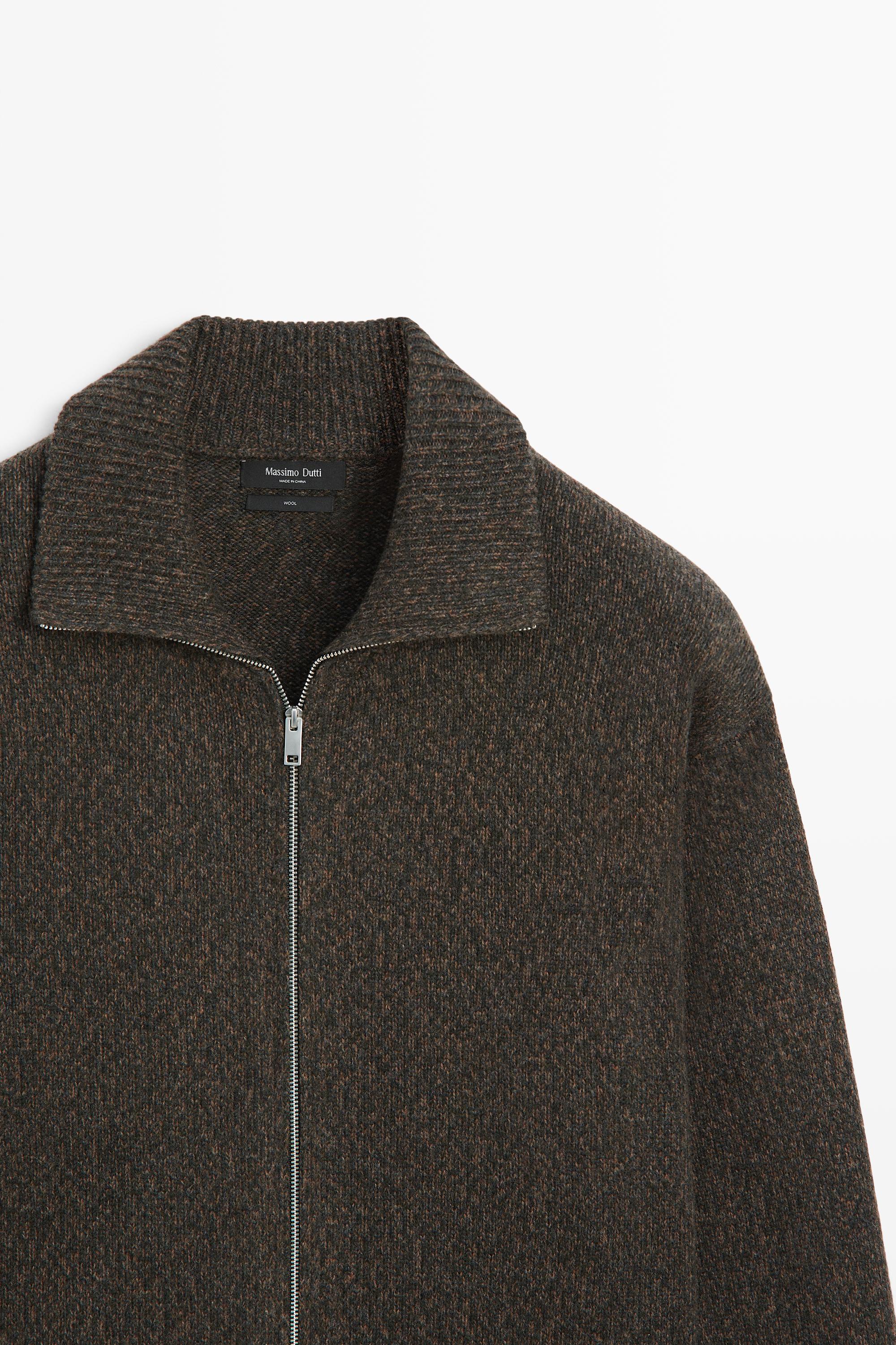 Cardigan 100 % laine à fermeture Éclair