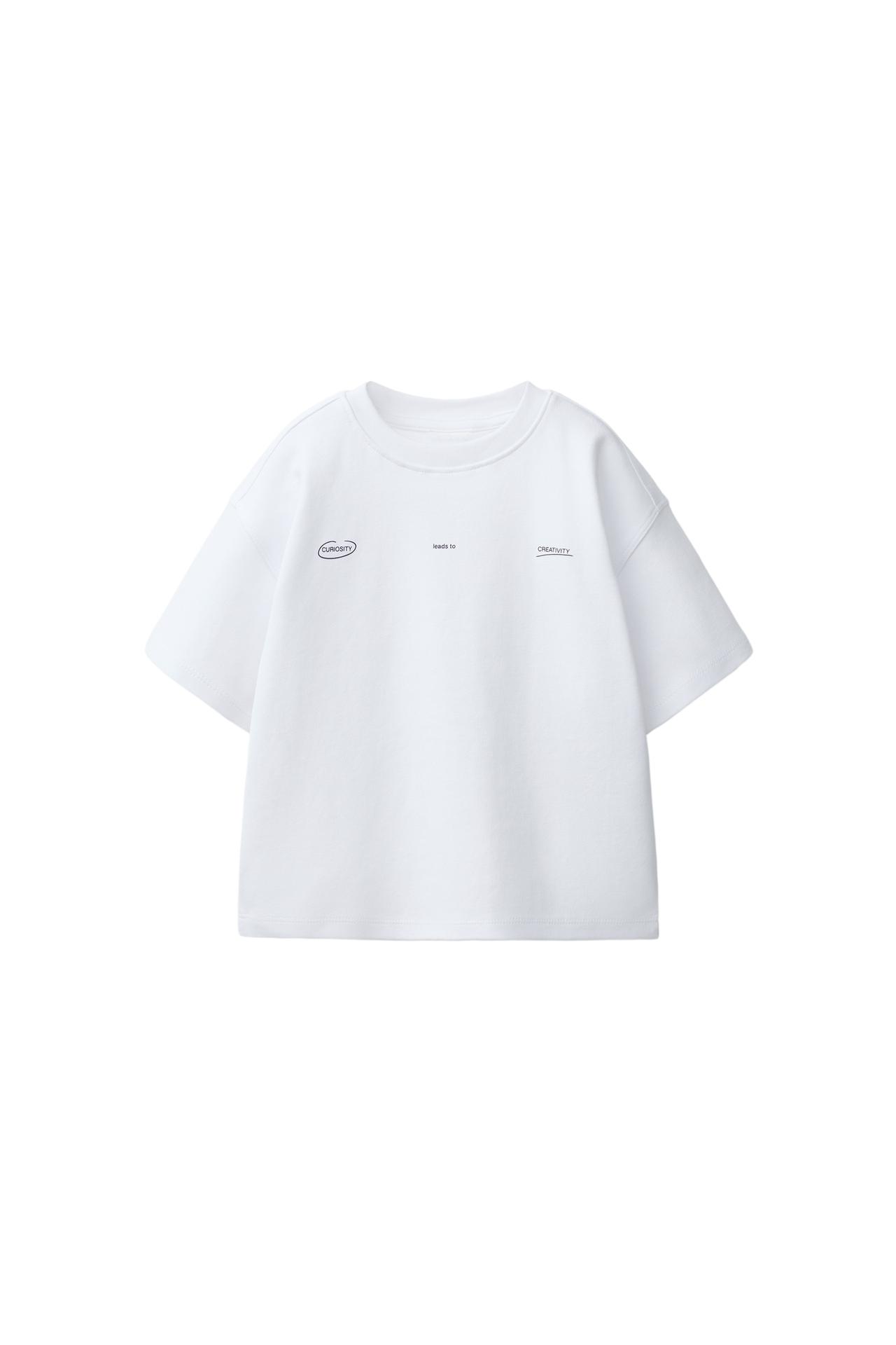 TEXT INTERLOCK T-SHIRT — Oyster-white