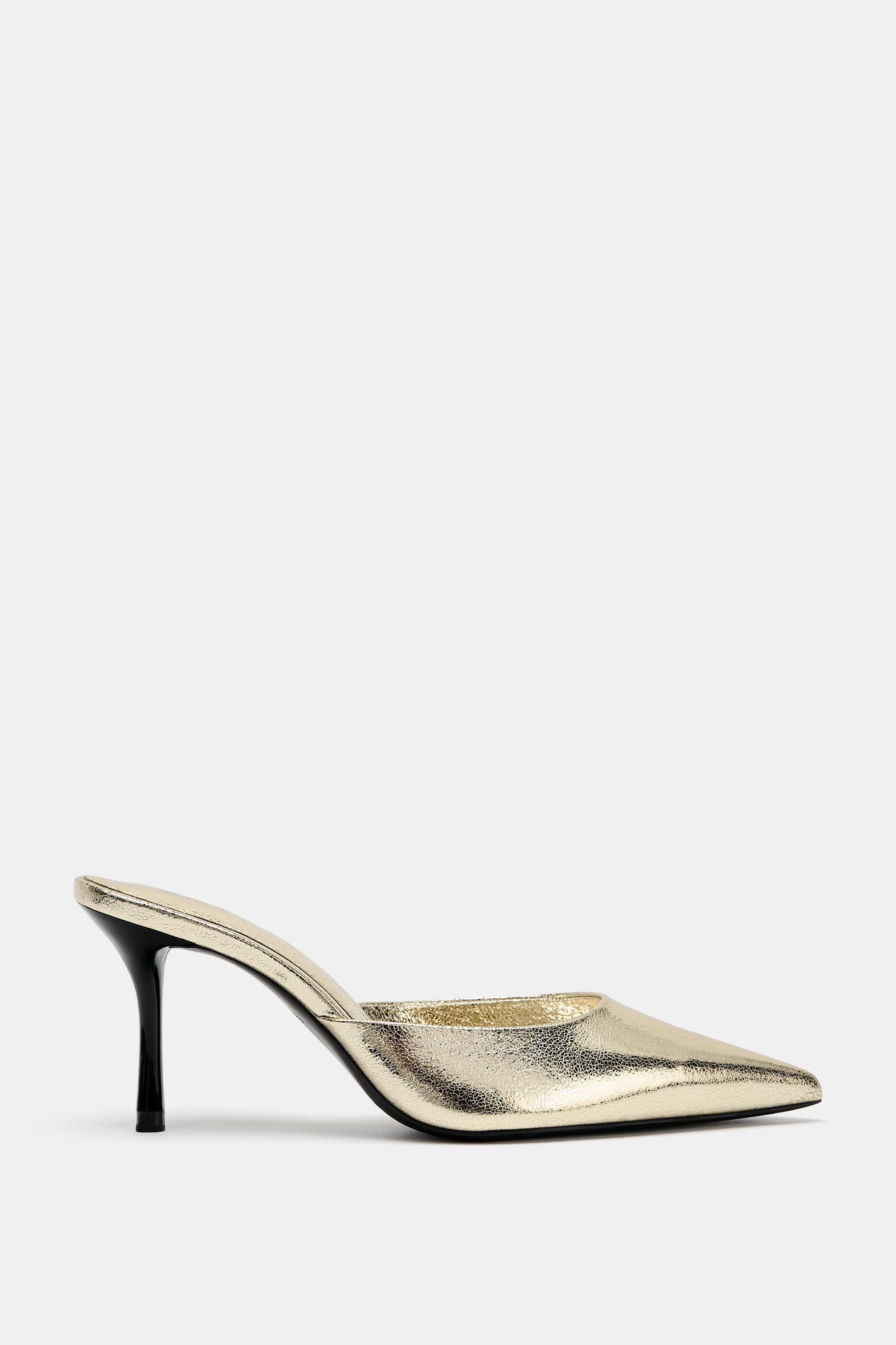 METALLIC EFFECT MULE — Golden