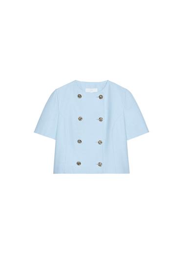 SHORT SLEEVE DOUBLE BREASTED BLAZER