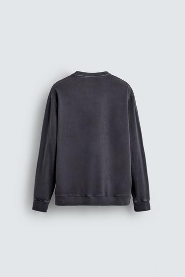 SOFT CREW NECK FADED SWEATSHIRT - Faded blue by Zara - Image 7