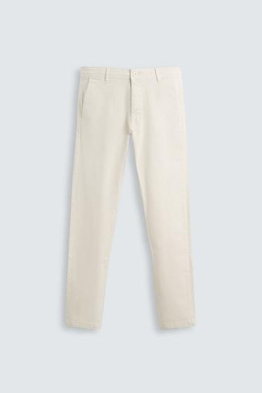 SKINNY FIT CHINO TROUSERS - Ecru by Zara