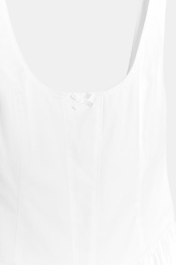 zara corset midi dress CORSET-STYLE POLKA DOT MIDI DRESS - Black / White