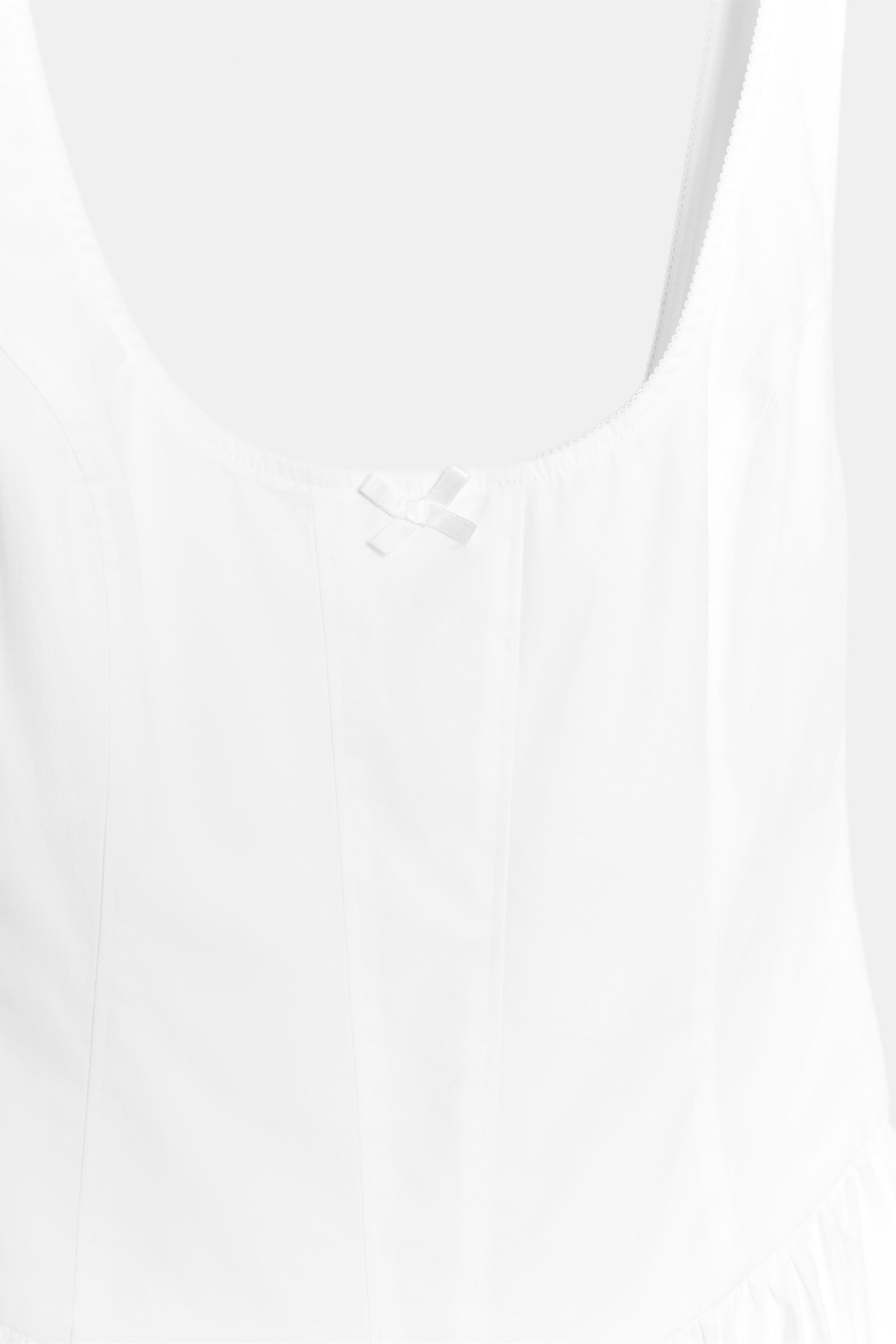 CORSET-STYLE POPLIN MIDI DRESS