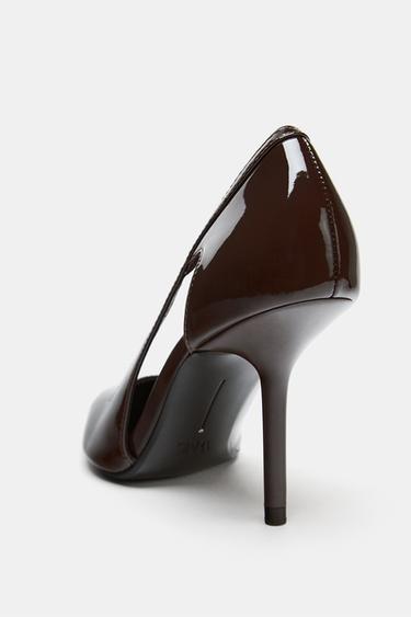 HIGH-HEEL SHOES WITH SIDE CUT-OUTS - Chocolate Brown by Zara - Image 5