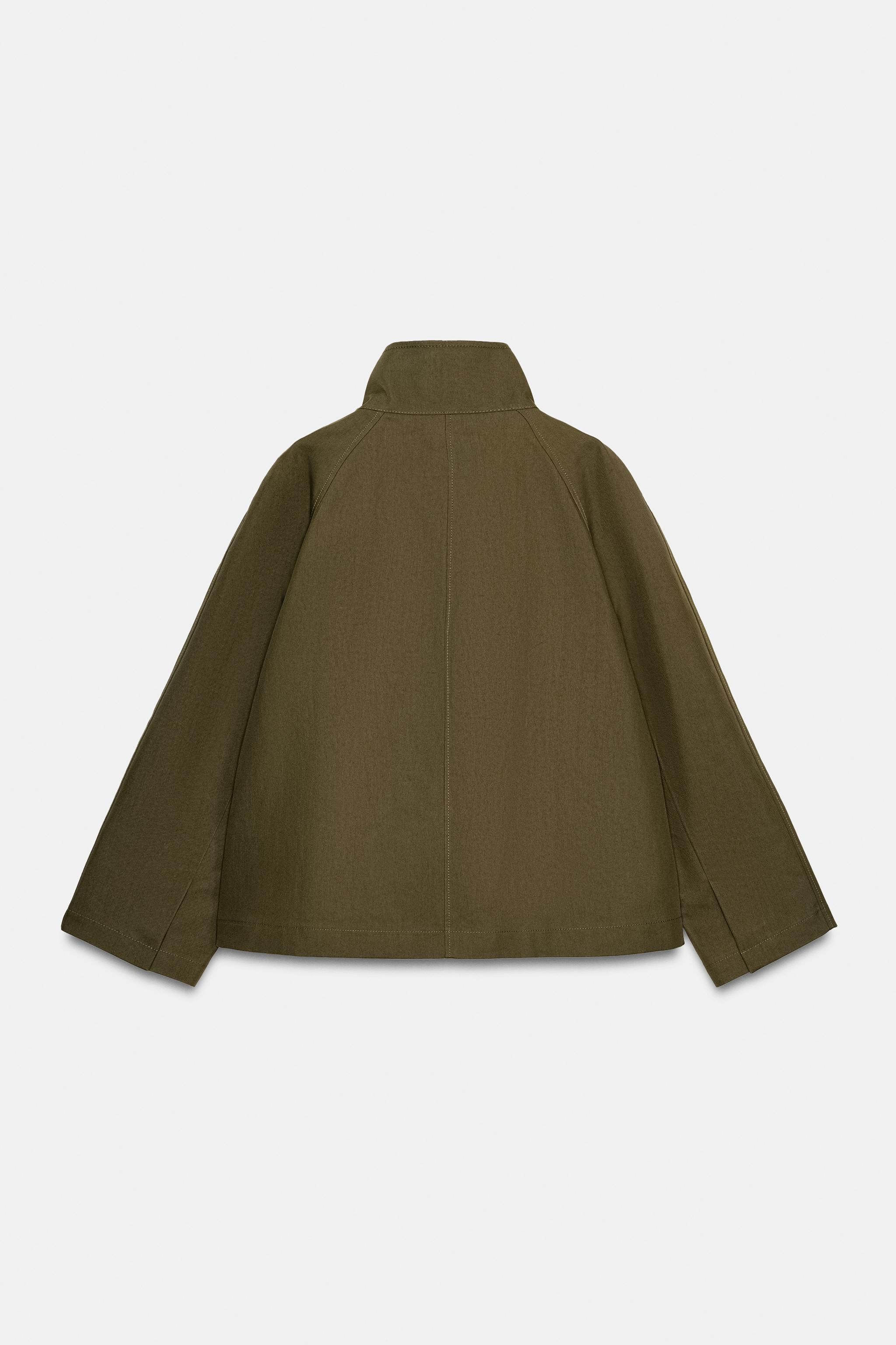 ZW COLLECTION SHORT HIGH-NECK TRENCH COAT - orange-green | ZARA India