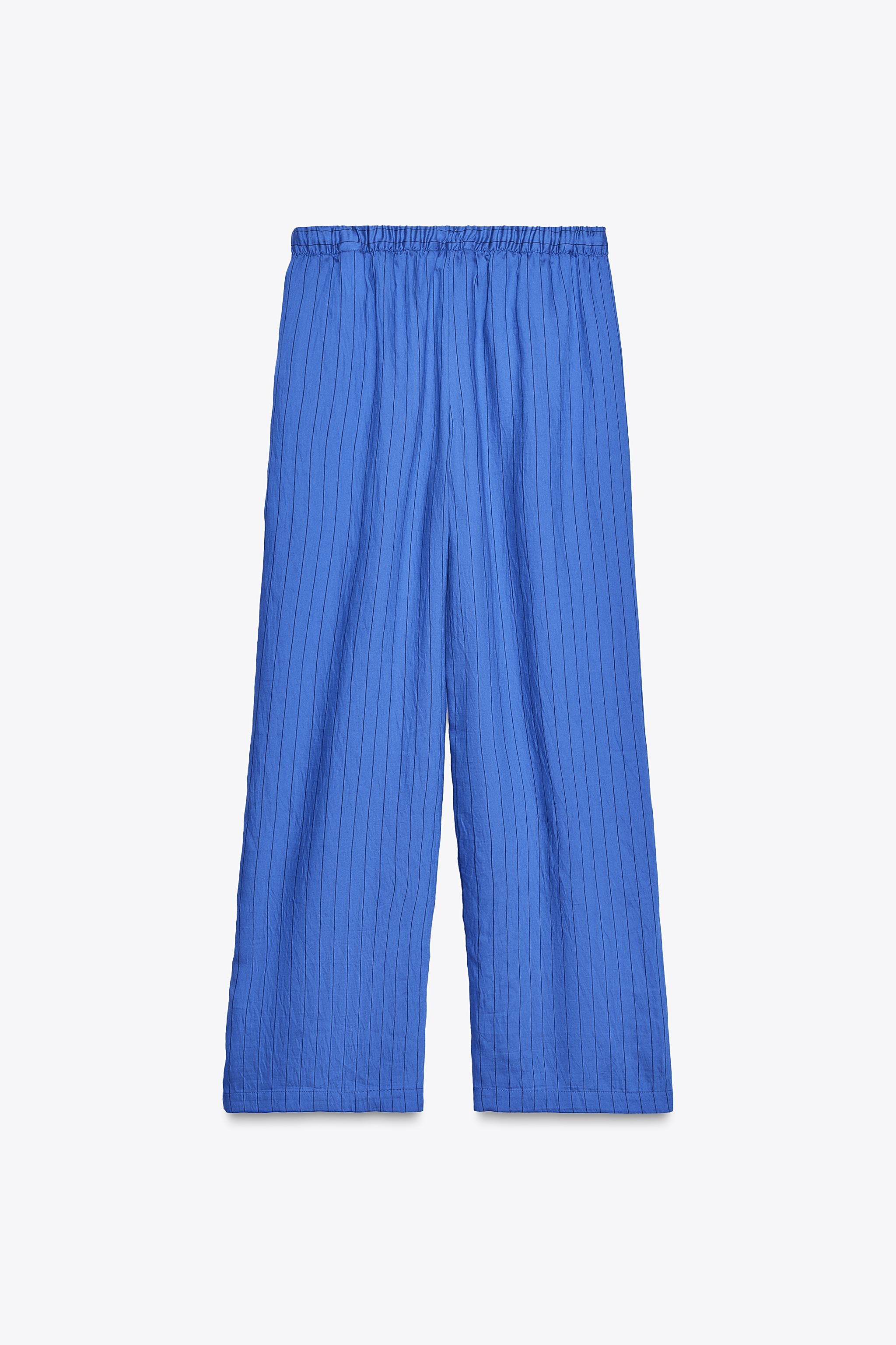 パンツ SD PNT13 ZARA STRIPED TEXTURED CHINO PANTS - Blue | ZARA United States