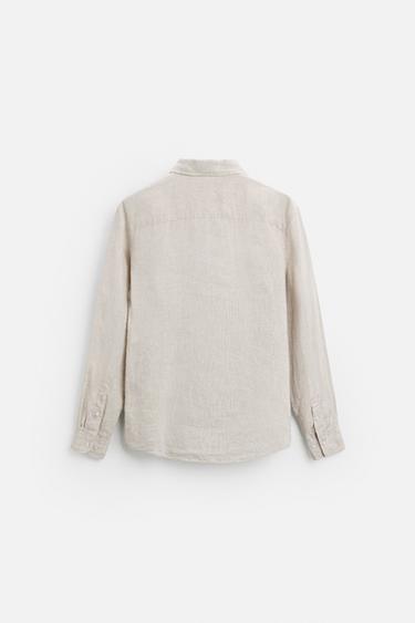 Zara 100% LINEN SHIRT - Light beige