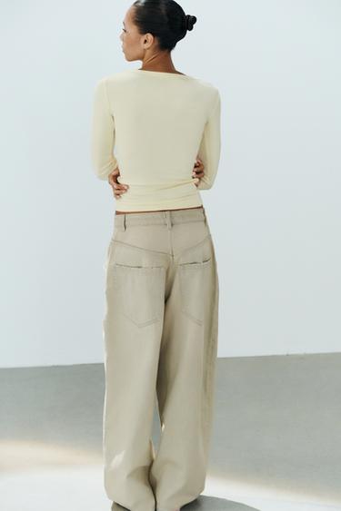 T-SHIRT COL BATEAU - Jaune de Zara - Image 2