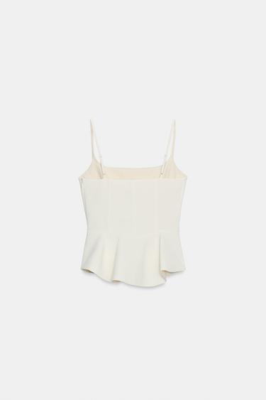 ZW COLLECTION PEPLUM TOP - Ecru by Zara - Image 7