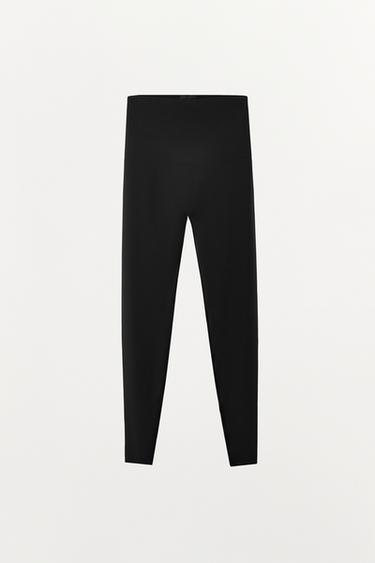 Zara LEGGINGS WITH POLYAMIDE - Black