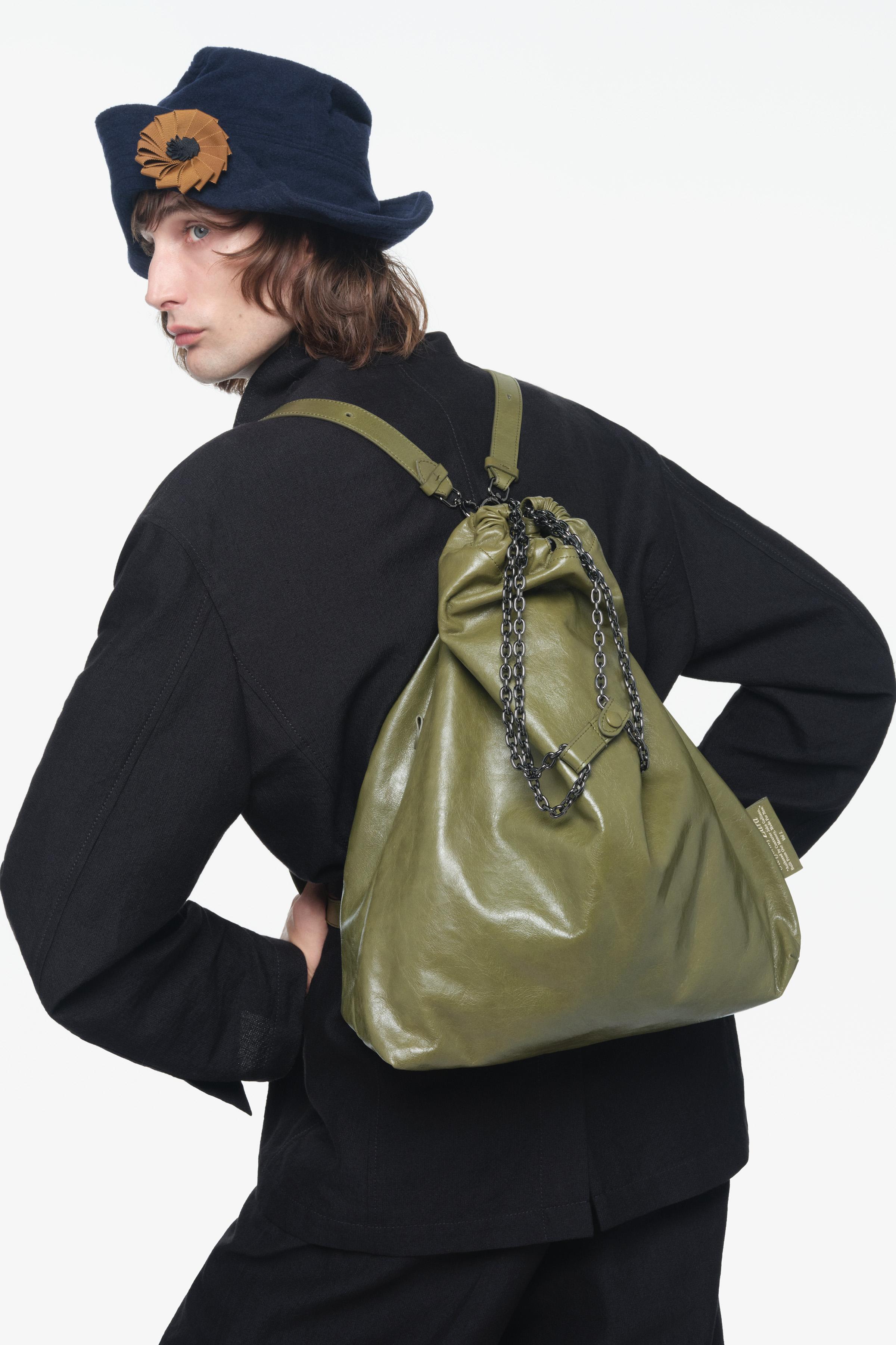 LIMITED EDITION TRI-CHIC LARGE LEATHER BAG - Khaki Green | ZARA