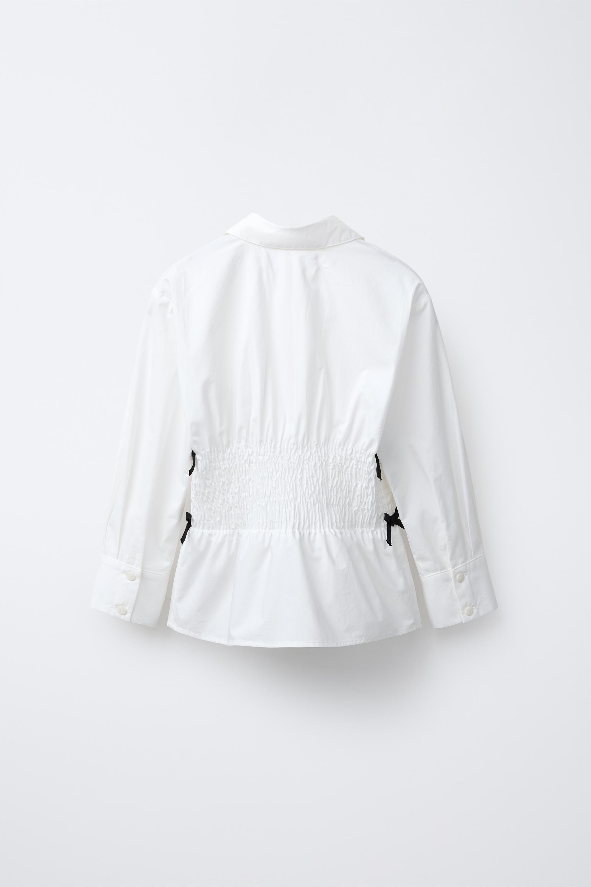 ella❢新品❢交渉可❢drawstring blouse ホワイト & OTHER STORIES Drawstring Waist Blouson Sleeve Blouse
