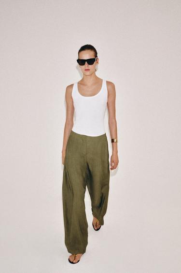 ԹԱՓՎՈՂ ՏԱԲԱՏ ZW COLLECTION - Մուգ ձիթապտղի գույն Zara-ից