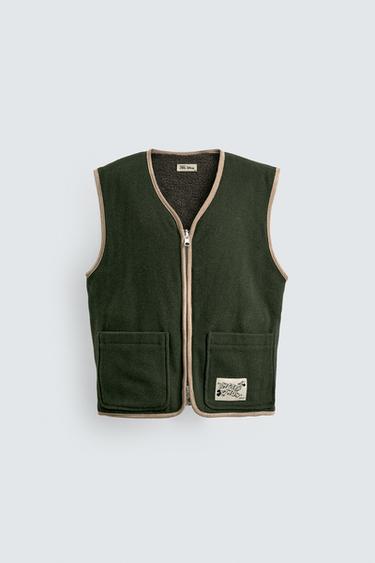Zara REVERSIBLE VEST HARRY LAMBERT FOR ZARA X DISNEY - Khaki