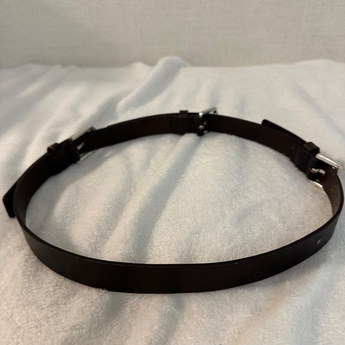 100% LEATHER MULTIPOSITION BUCKLE BELT - Image 2