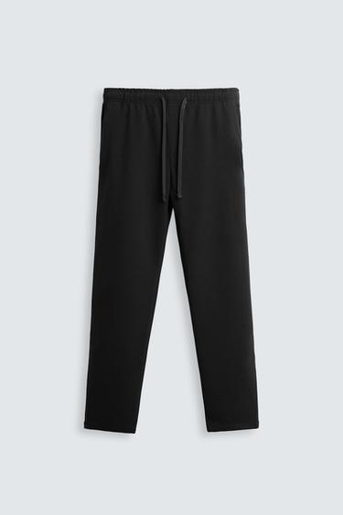 Zara JOGGER WAIST STRETCH PANTS - Black