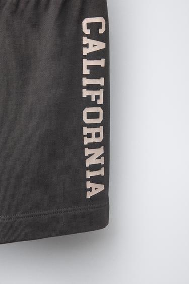 TEXT JOGGING BERMUDA SHORTS - Anthracite grey by Zara - Image 3