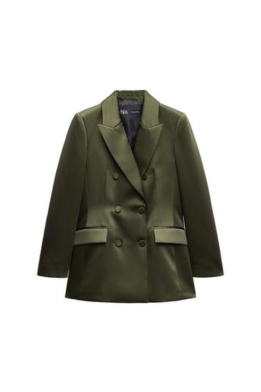 DOUBLE-BREASTED SATIN BLAZER