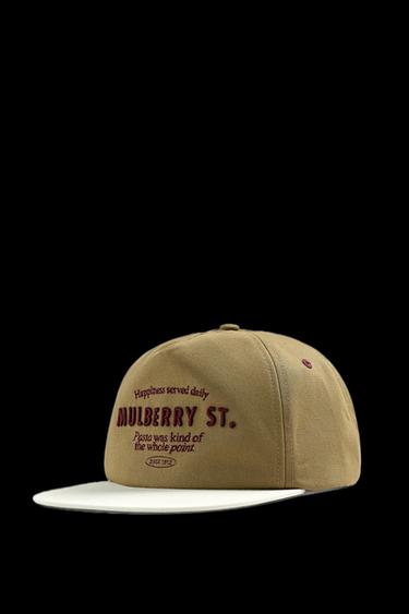 Zara EMBROIDERED FLAT VISOR CAP - taupe brown - Image 0