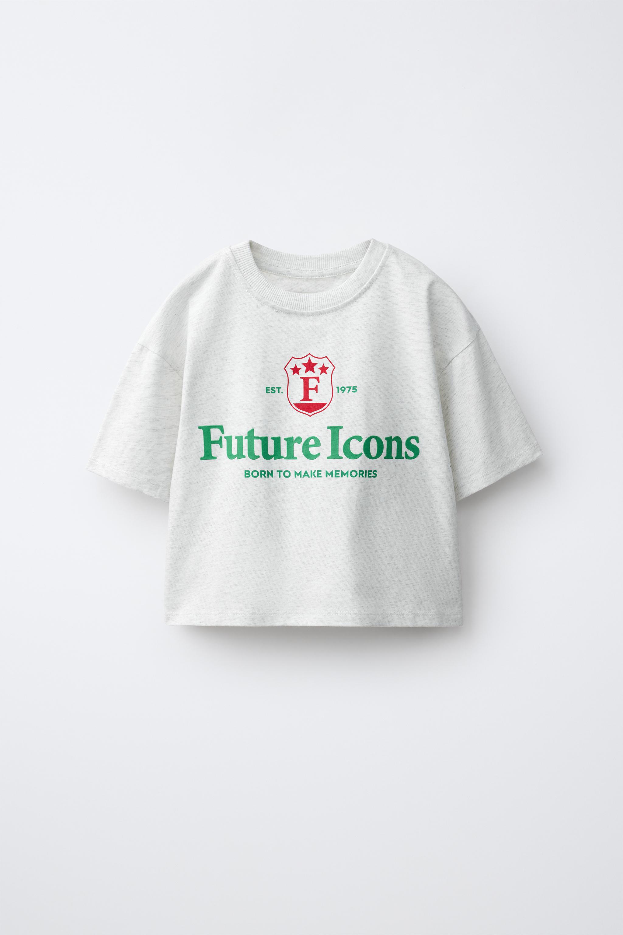SPORTY PRINTED T-SHIRT — Gray marl