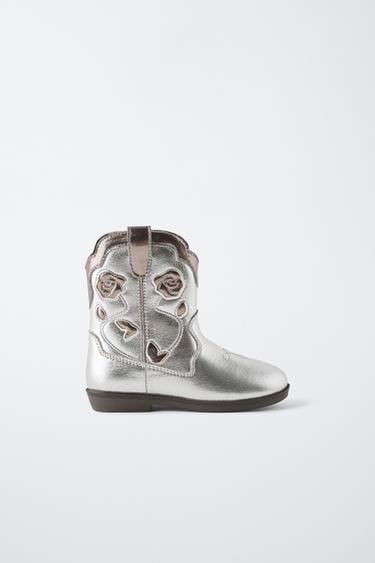 METALLIC COWBOY BOOTS - Silver by Zara - Image 0