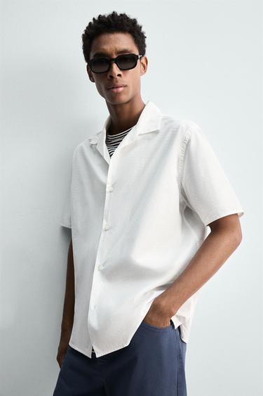 RELAXED FIT POPLIN SHIRT - Oyster-white by Zara - Image 5