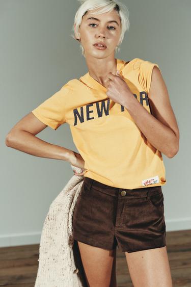 VARSITY SHORT SLEEVE T-SHIRT - Yellow by Zara - Image 3