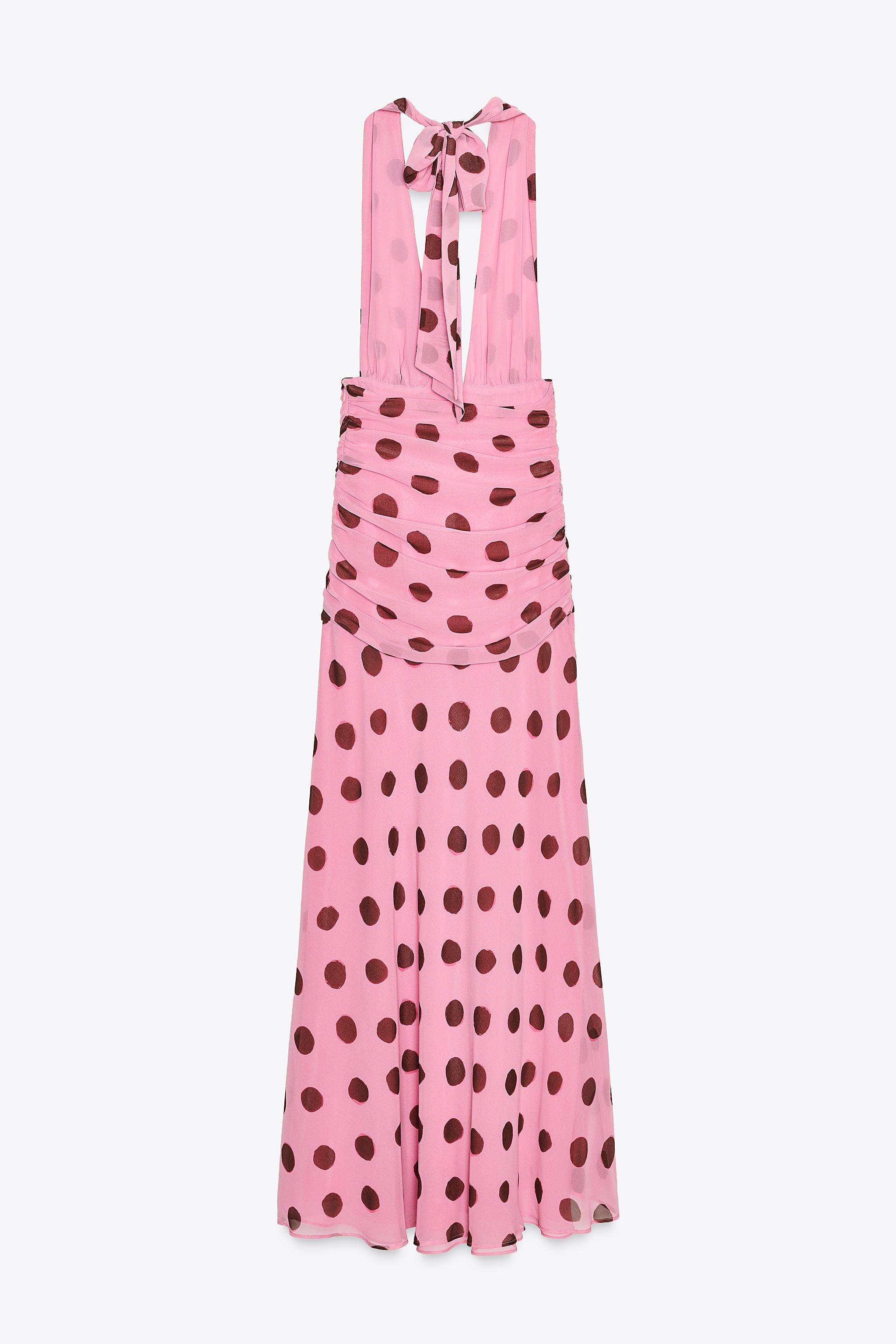 POLKA DOT MAXI DRESS - Pinks | ZARA United States