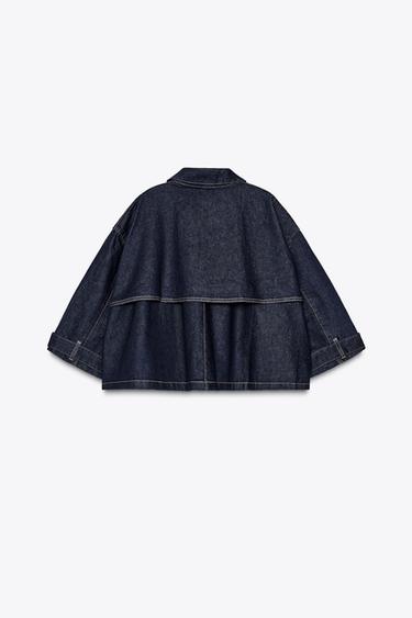 TRF DENIM CAPE JACKET - Dark indigo by Zara - Image 4